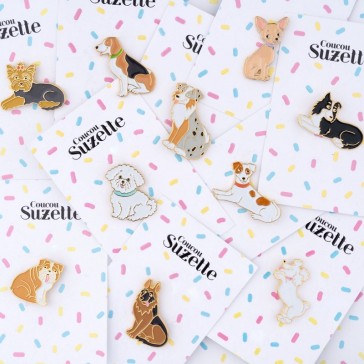 Collection de broches en forme de chiens par Coucou Suzette