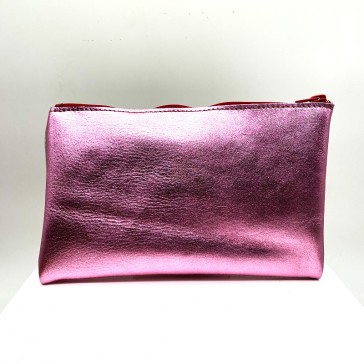Dos de la pochette en cuir recyclé dite Siamoise pink par Bandit Manchot