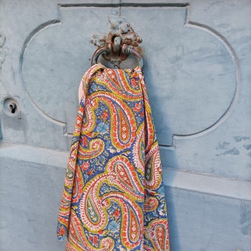 Tissu indien en voile de coton à motifs cachemire vendu à la coupe par Maison Pouic