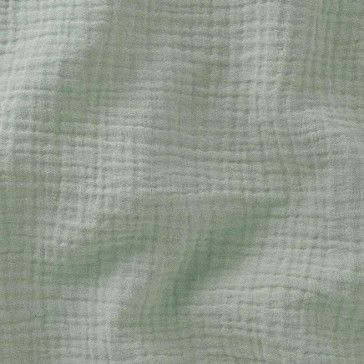 Tissu en gaze de coton vendu à la coupe "Vert de gris" par Domotex