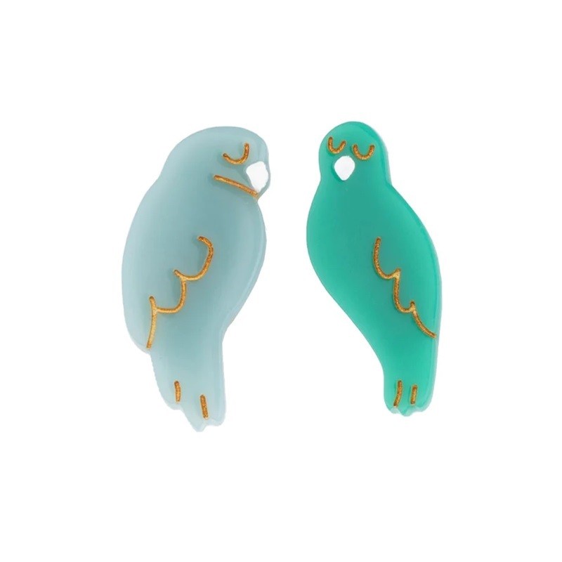 Duo de barrettes en forme d'oiseaux "Inséparables" par Coucou Suzette