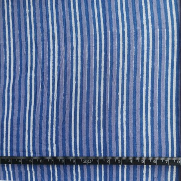 Coton indien imprimé au blockprint à rayures violettes et mauves
