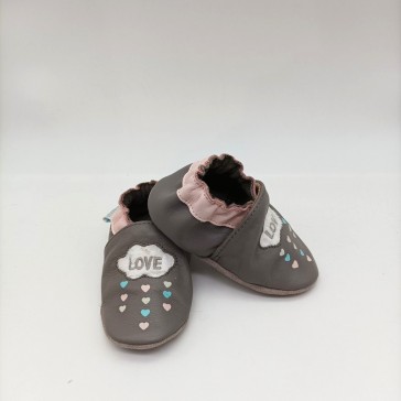 Chaussons pour bébé en cuir à motifs de nuages de la marque Robeez