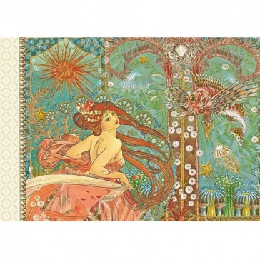 Cahier illustré "Art nouveau" par Gwenaëlle Trolez avec couverture façon Mucha