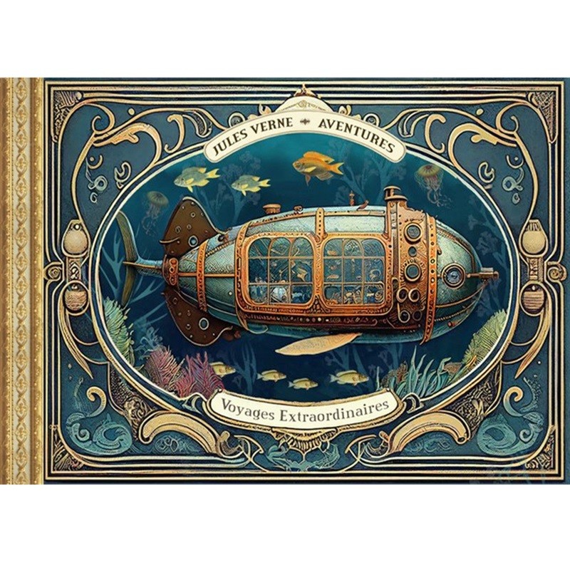 Cahier illustré façon carnet de voyage "Jules Verne" par Gwenaëlle Trolez