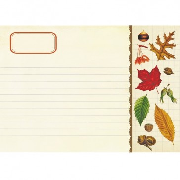 Détail intérieur du carnet illustré "La Forêt" avec feuilles d'automne par Gwenaëlle Trolez