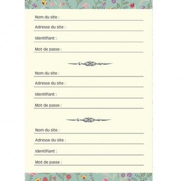 Intérieur du carnet à mots de passe à motifs de fleurs de pensées par Gwenaëlle Trolez