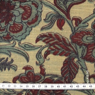 tissu khadi indien fleurs marron et gris fond camel