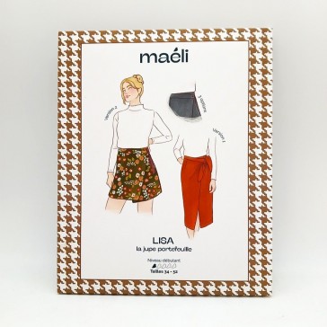 Patron de couture par Maéli pour confectionner une jupe portefeuille Lisa