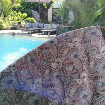 coton indien par Maison Pouic fond et fleurs mauve