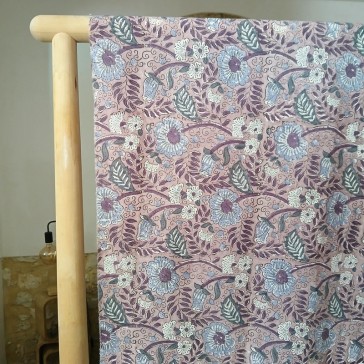 indiennes par maison pouic . Coton fleuri mauve