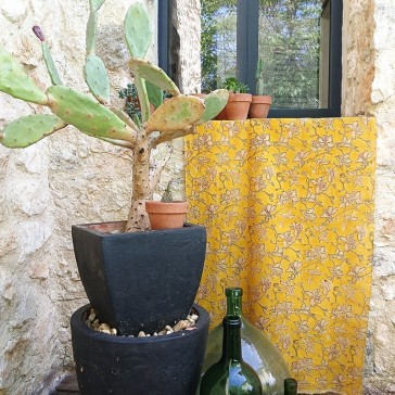 coton indien fleuri jaune par Maison Pouic