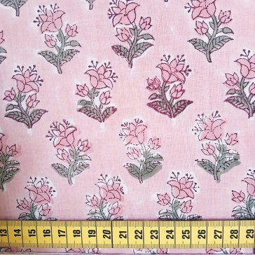 coton indien rose à petites fleurs