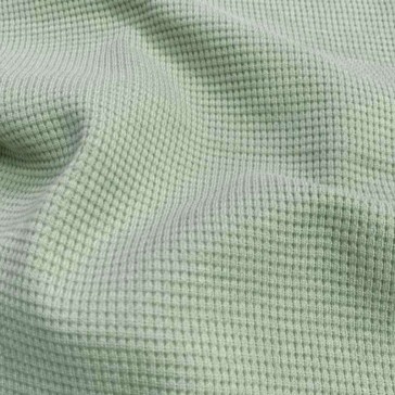 Tissu nid d'abeille 100% coton vert de gris vendu à la coupe par Maison Pouic