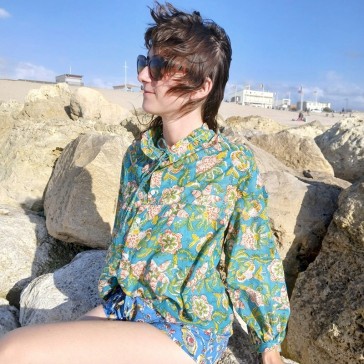 Blouse Louise en coton indien d'après le parton de chez Maeli.