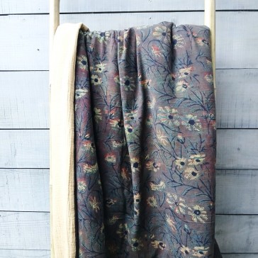 Plaid Maison Pouic en khadi, double gaze de coton assortie et ouatine