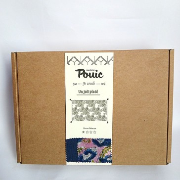 Kit de couture Maison Pouic pour confectionner un plaid en indienne et double gaze de coton