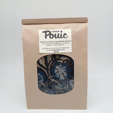 Kit de couture pour snood en indienne et fausse fourrure par Maison Pouic.