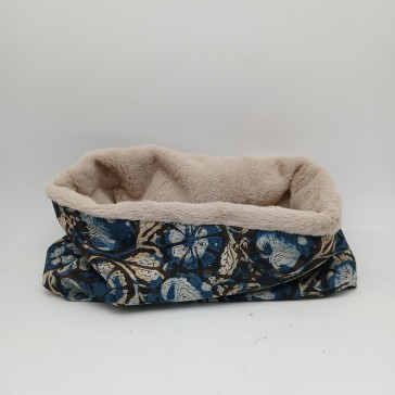 Snood en indienne et fausse fourrure réalisé à partir du kit couture de Maison Pouic.