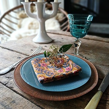 Serviette de table en coton indien et nid d'abeille écru par Maison Pouic.