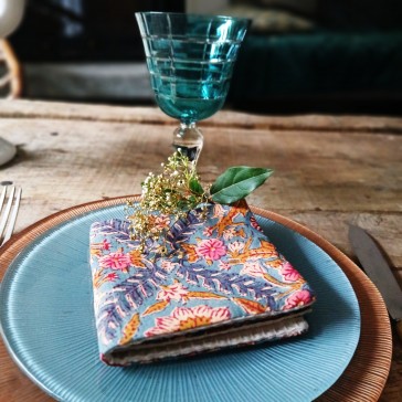 Serviette de table en coton indien et nid d'abeille par Maison Pouic