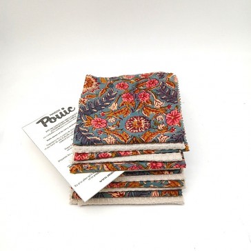 Coton indien fleuri et nid d'abeille du kit de couture Serviettes de table Maison Pouic