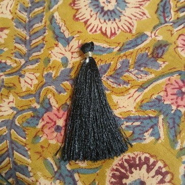 Pompon noir 7 cm en coton