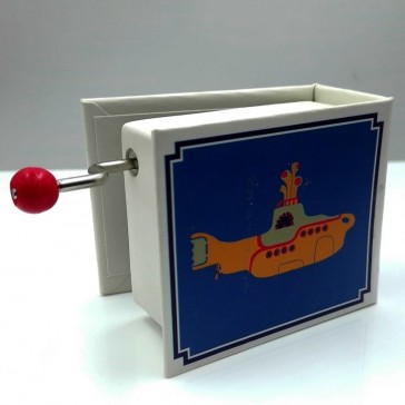 Dos de la boîte à musique "Yellow submarine" illustrée des Beatles par Protocol