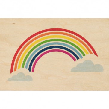 Carte postale en bois d'érable "Rainbow" par Woodhi