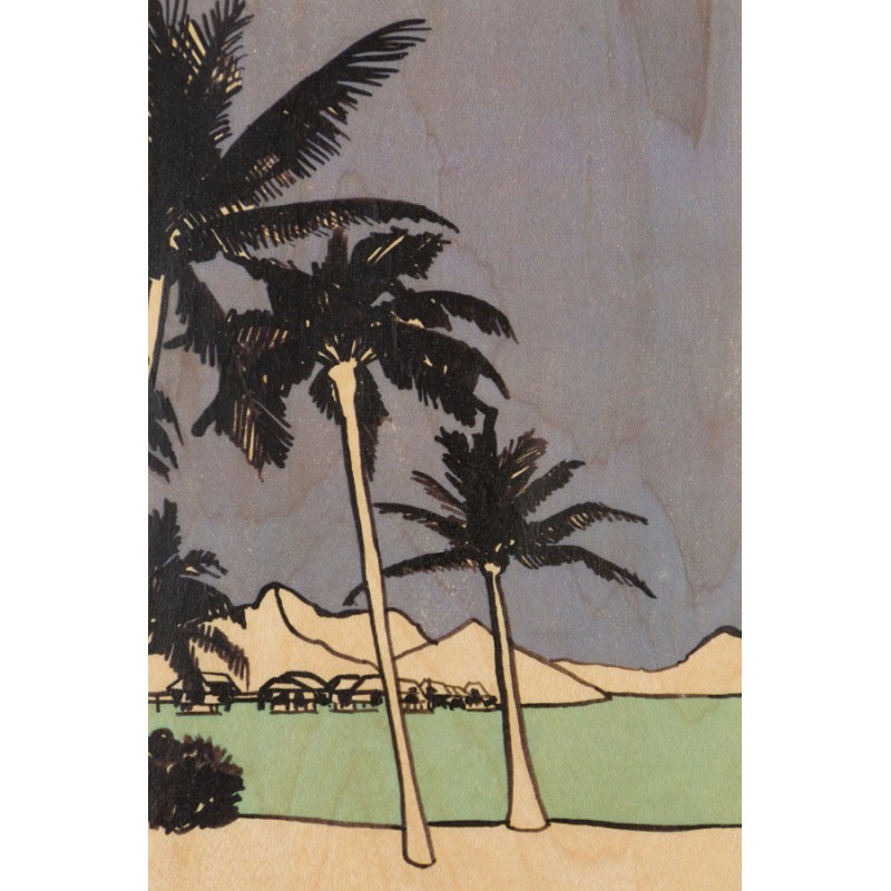 Carte postale en bois d'érable avec des palmiers de la collection Miami par Woodhi