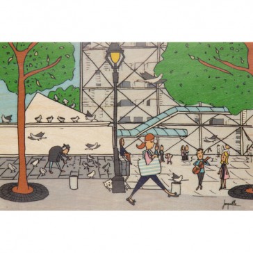 Carte postale en bois d'érable "Paris illustration" par Woodhi