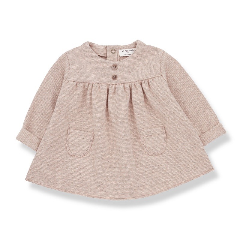 Robe "Chardonnet" rose poudré pour bébé par 1 + in the family Robe "Chardonnet" rose poudré pour bébé par 1 + in the family