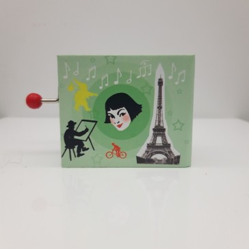 Petite boite à musique avec manivelle jouant la musique du film "Amélie Poulain" par Protocol