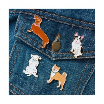 Collection de broches en forme de petits chiens par Coucou Suzette