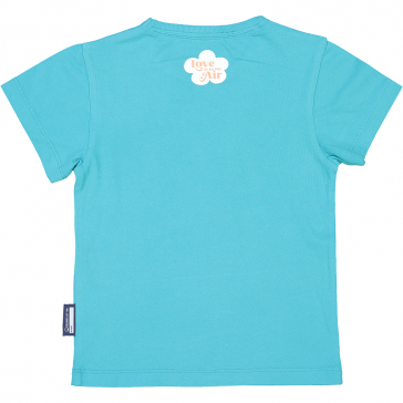 Dos du t-shirt à manches courtes de couleur bleu ciel pour enfant "Toucan" par Coq en Pâte