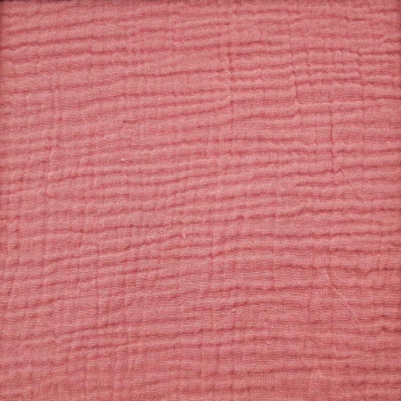 Tissu en gaze de coton "Rose thé" vendu à la coupe par Domotex