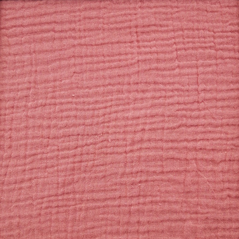 Tissu en gaze de coton "Rose thé" vendu à la coupe par Domotex Tissu en gaze de coton "Rose thé" vendu à la coupe par Domotex